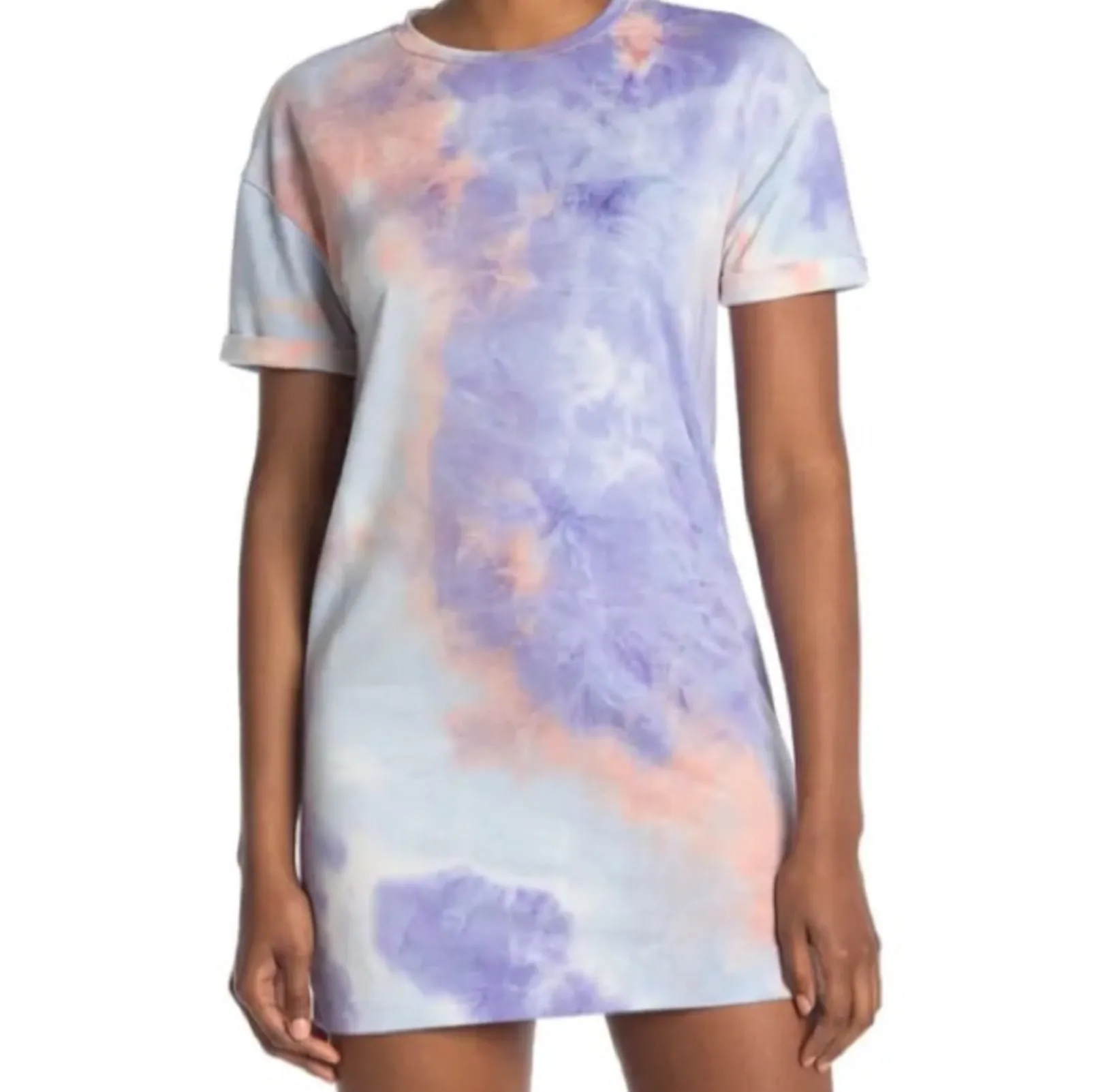 - Tie Dye Crew Neck T-Shirt Dress