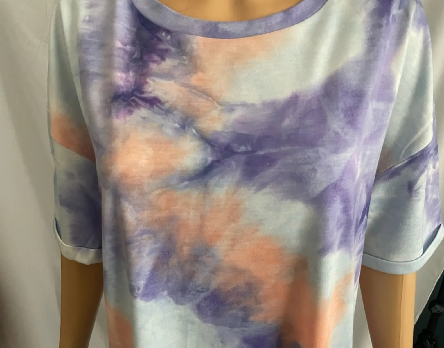 - Tie Dye Crew Neck T-Shirt Dress