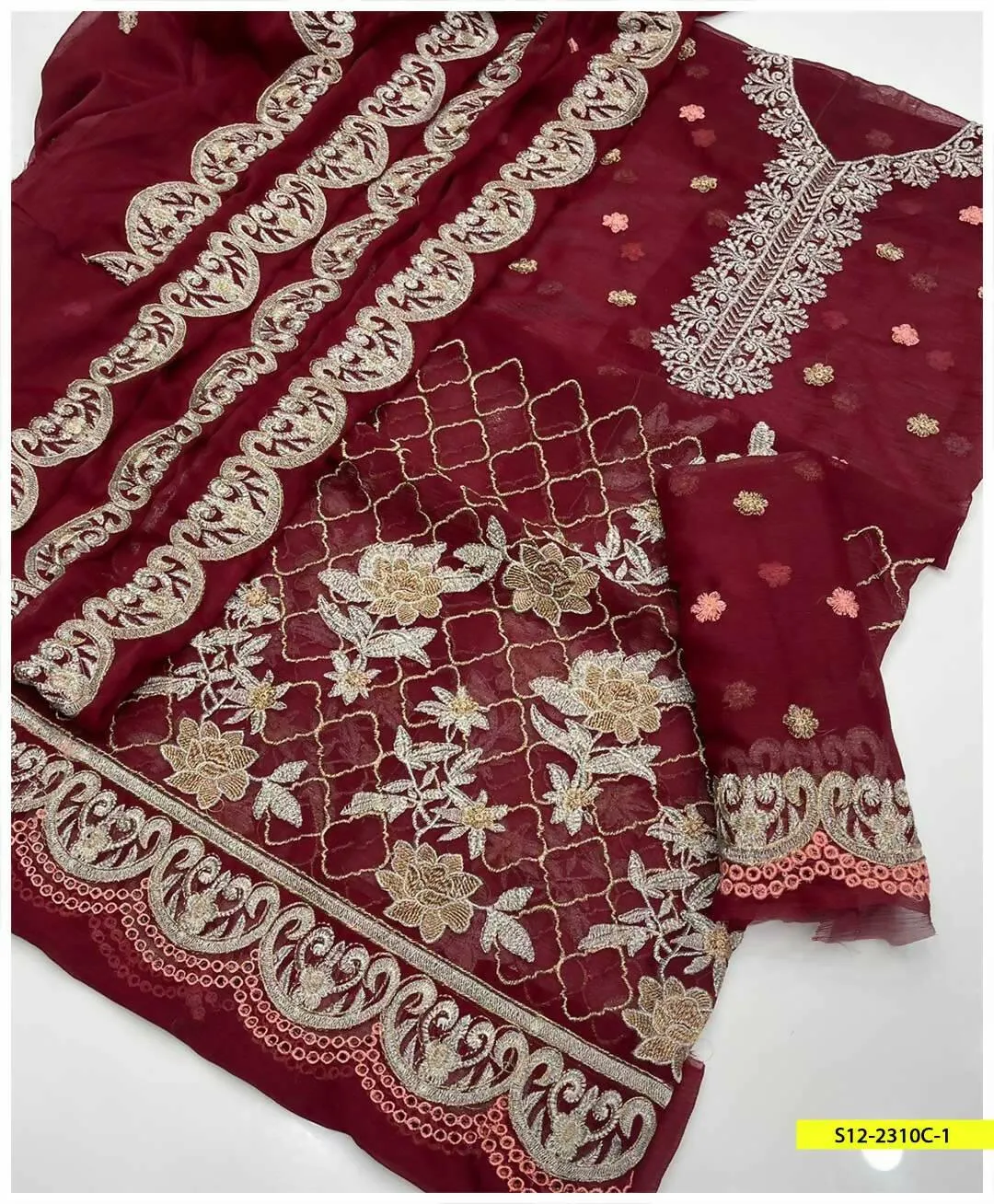 2 PC Unstitched Bambe Chiffon Shirt & Dupatta