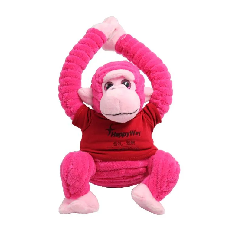 20cm Orangutan Plush Toy With T-Shirt And Long Arms