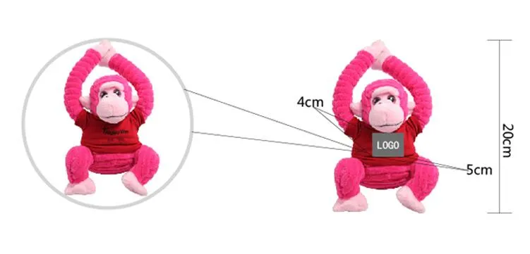 20cm Orangutan Plush Toy With T-Shirt And Long Arms