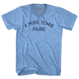 4 More Years Pause Adult Tri-Blend V-neck T-shirt