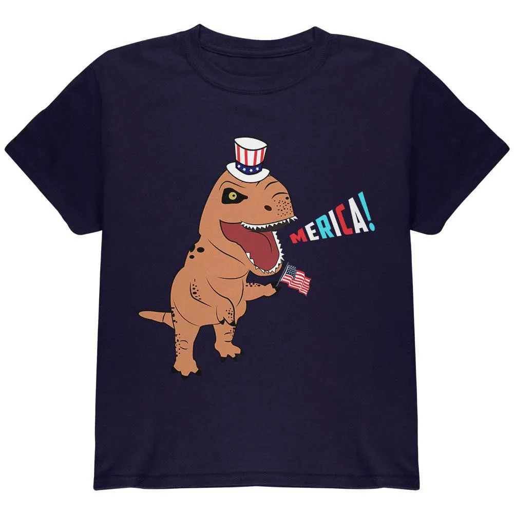 4th Of July Merica Patriotic T-Rex Dinosaur Youth T Shirt