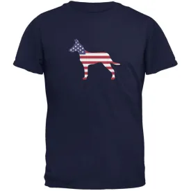 4th of July Patriotic Dog Jack Russel Terrier Navy Adult T-Shirt