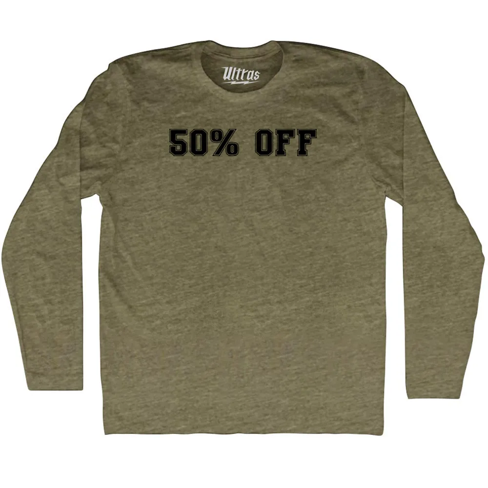 50% OFF Adult Tri-Blend Long Sleeve T-shirt