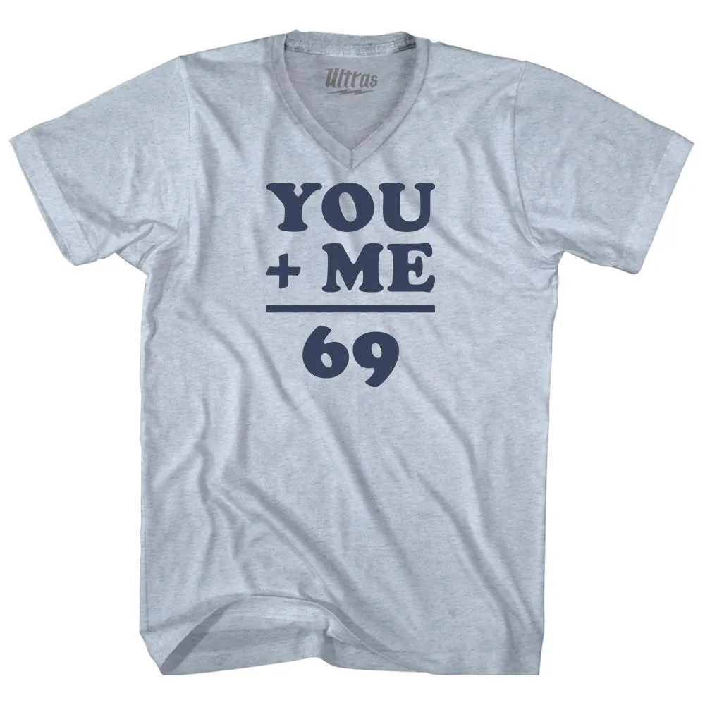 69 Math Equation Adult Tri-Blend V-neck T-shirt