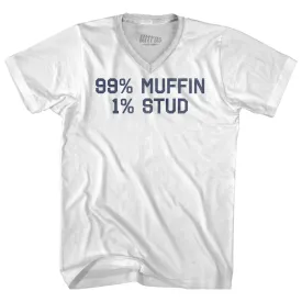 99% Muffin 1% Stud Adult Tri-Blend V-neck T-shirt