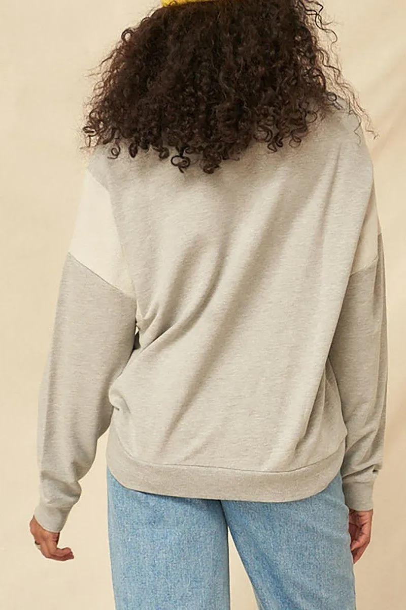 A French Terry Knit Graphic Sweatshirt