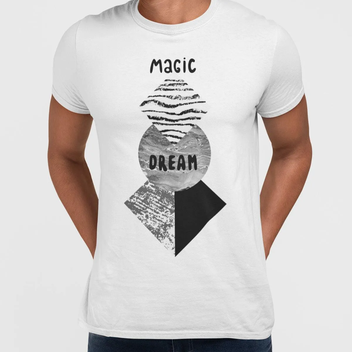 Abstract geometry shapes with watercolor & grunge - Magic Dream T-shirt