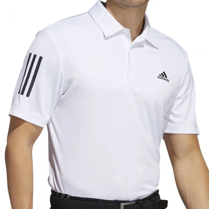 adidas 3-Stripe Golf Polo Shirt - White/Black