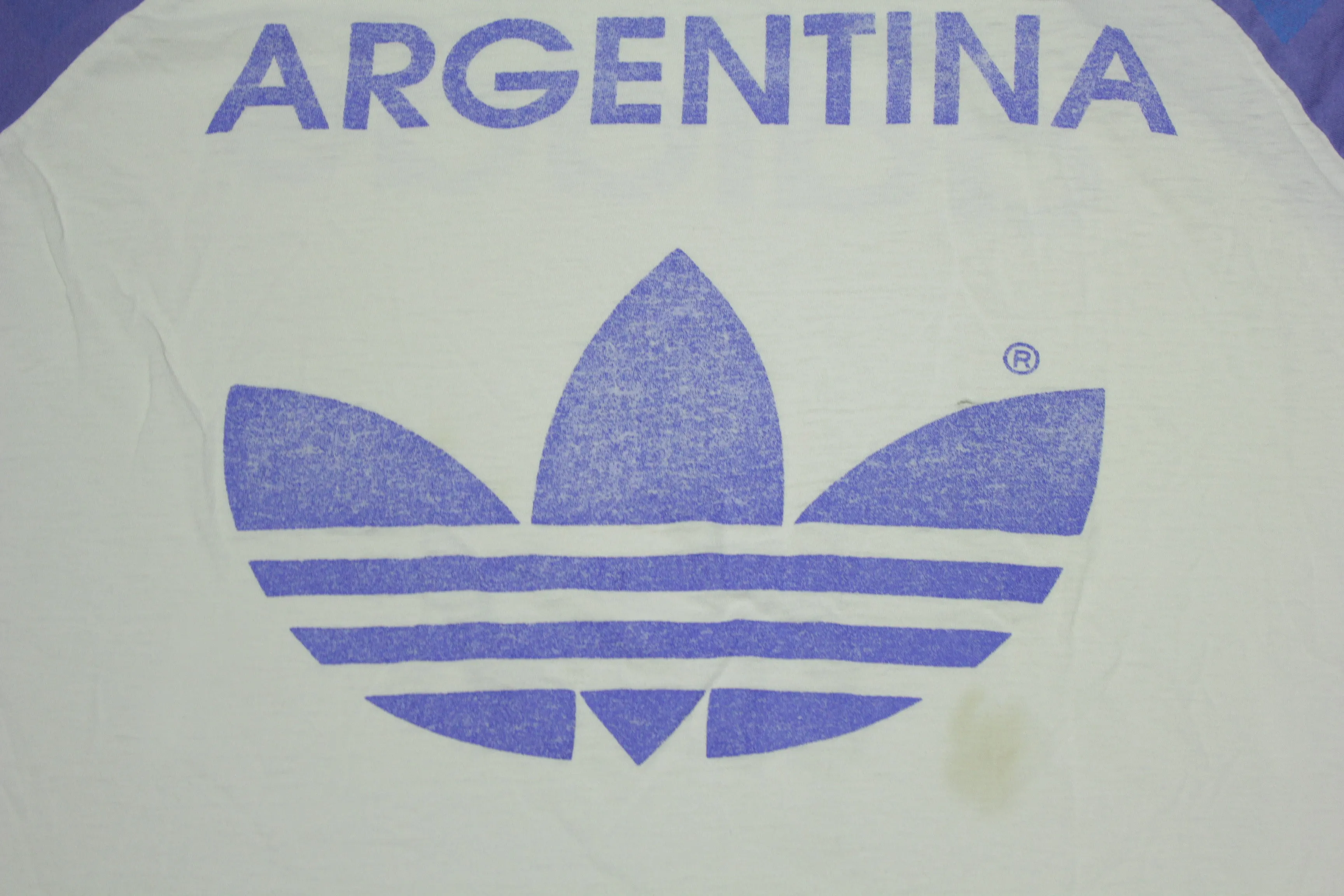 Adidas AFA Argentina Vintage 80's Striped Distressed T-Shirt