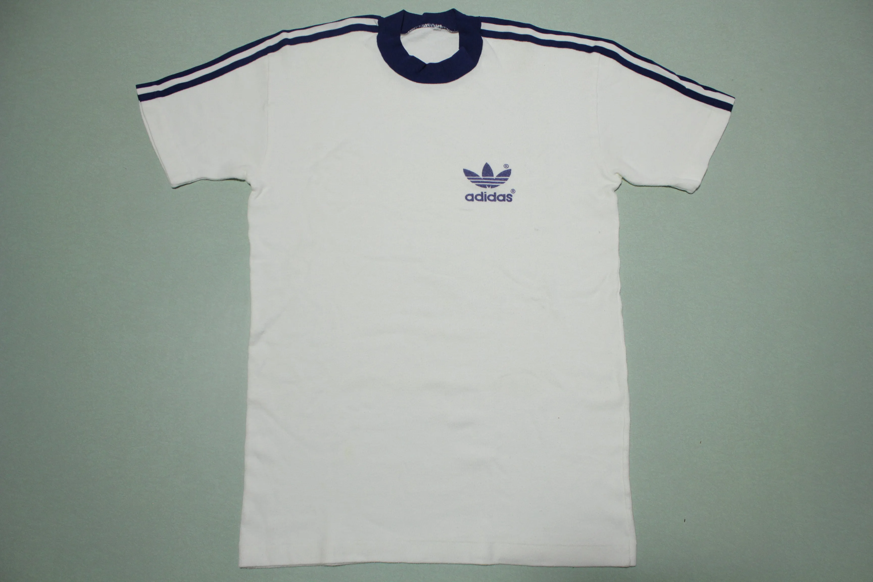 Adidas Vintage 80s Striped Ringer Original Trefoil T-Shirt