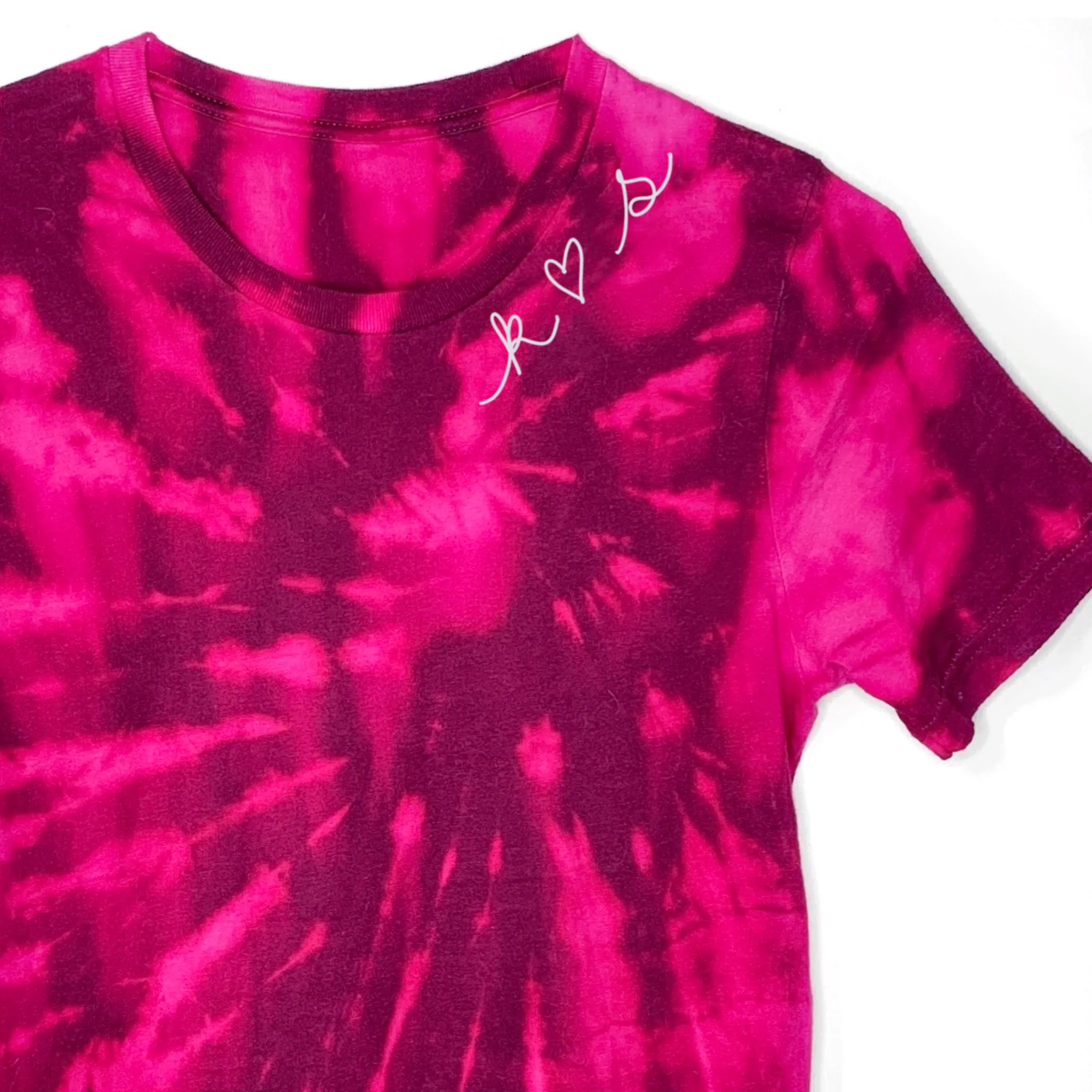 Adult Maroon Tie Dye Chainstitch T-Shirt