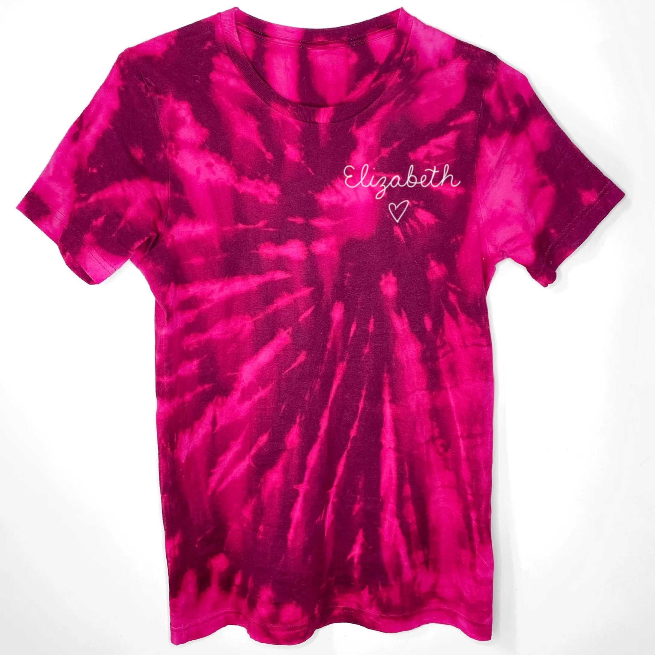 Adult Maroon Tie Dye Chainstitch T-Shirt