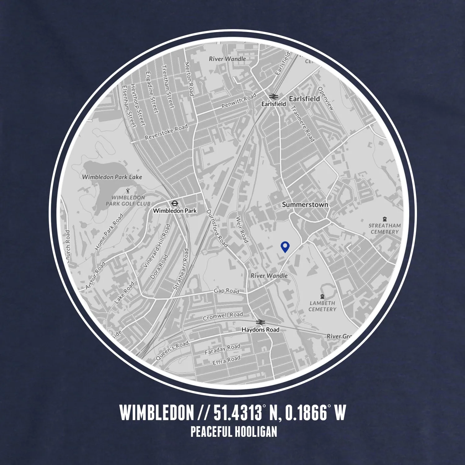 AFC Wimbledon Location T-Shirt Navy