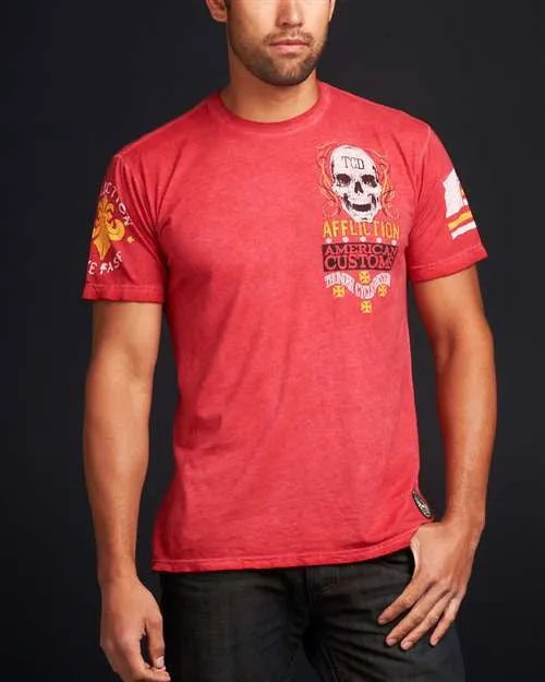 Affliction Eddie Trotta SS Tee - Red - Mens T-Shirt