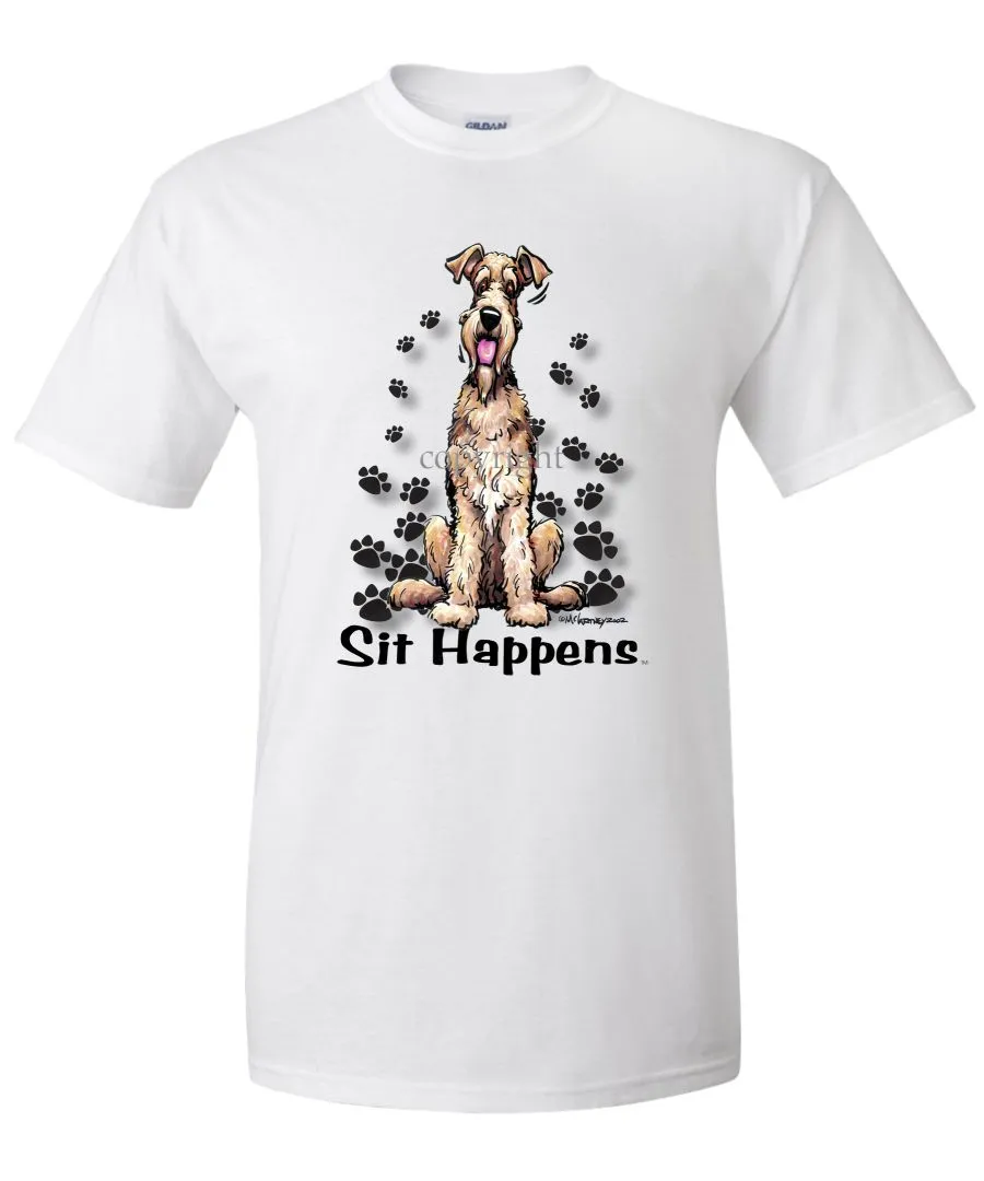 Airedale Terrier - Sit Happens - T-Shirt