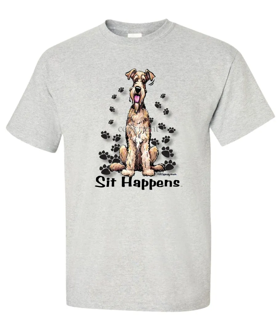 Airedale Terrier - Sit Happens - T-Shirt