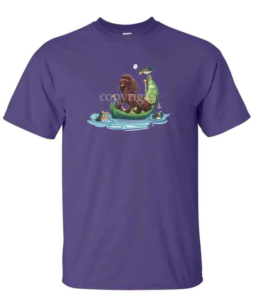 American Water Spaniel - Canoe - Caricature - T-Shirt