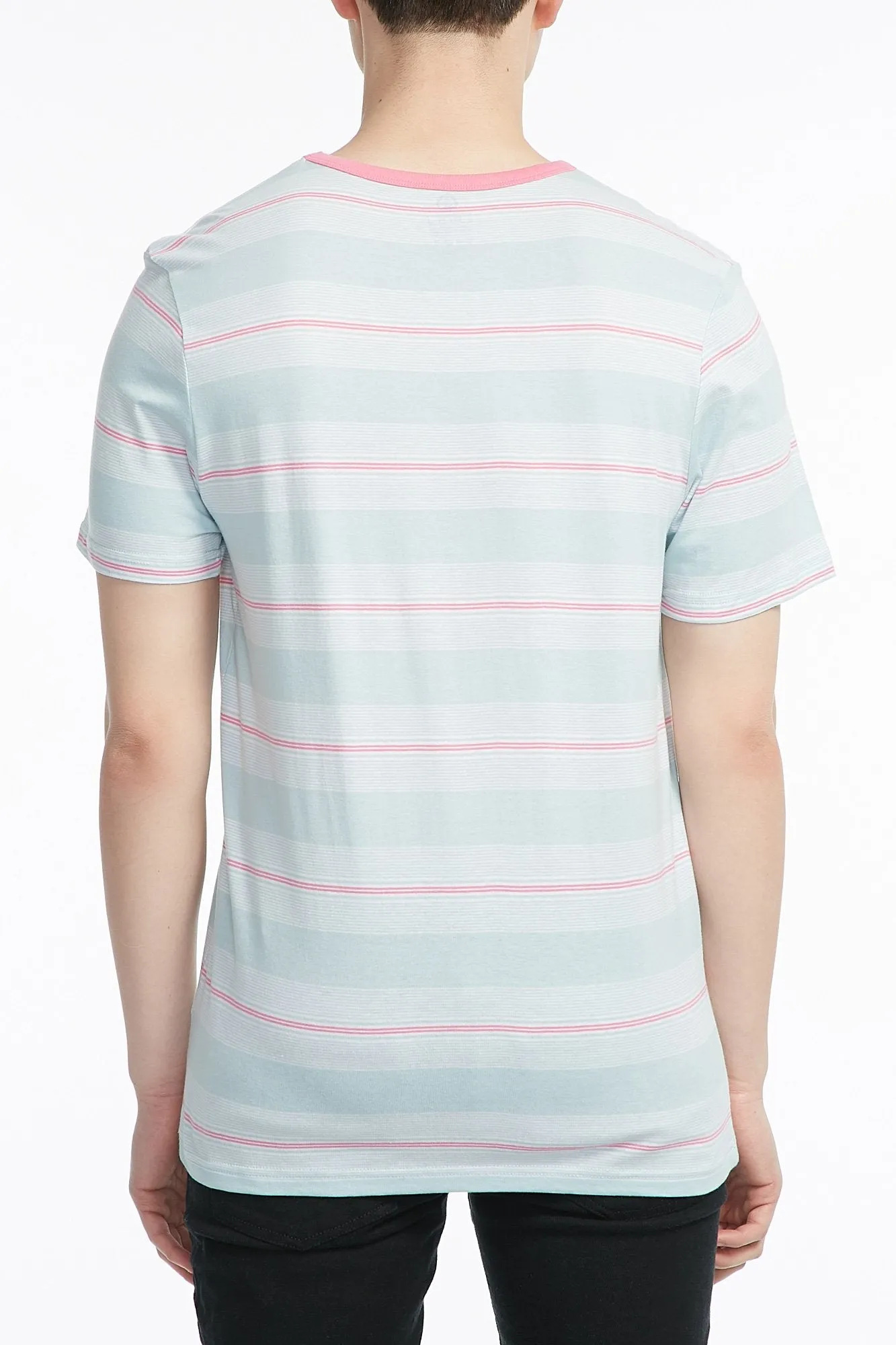 Amnesia Guys Mix Stripe Short Sleeve Tee