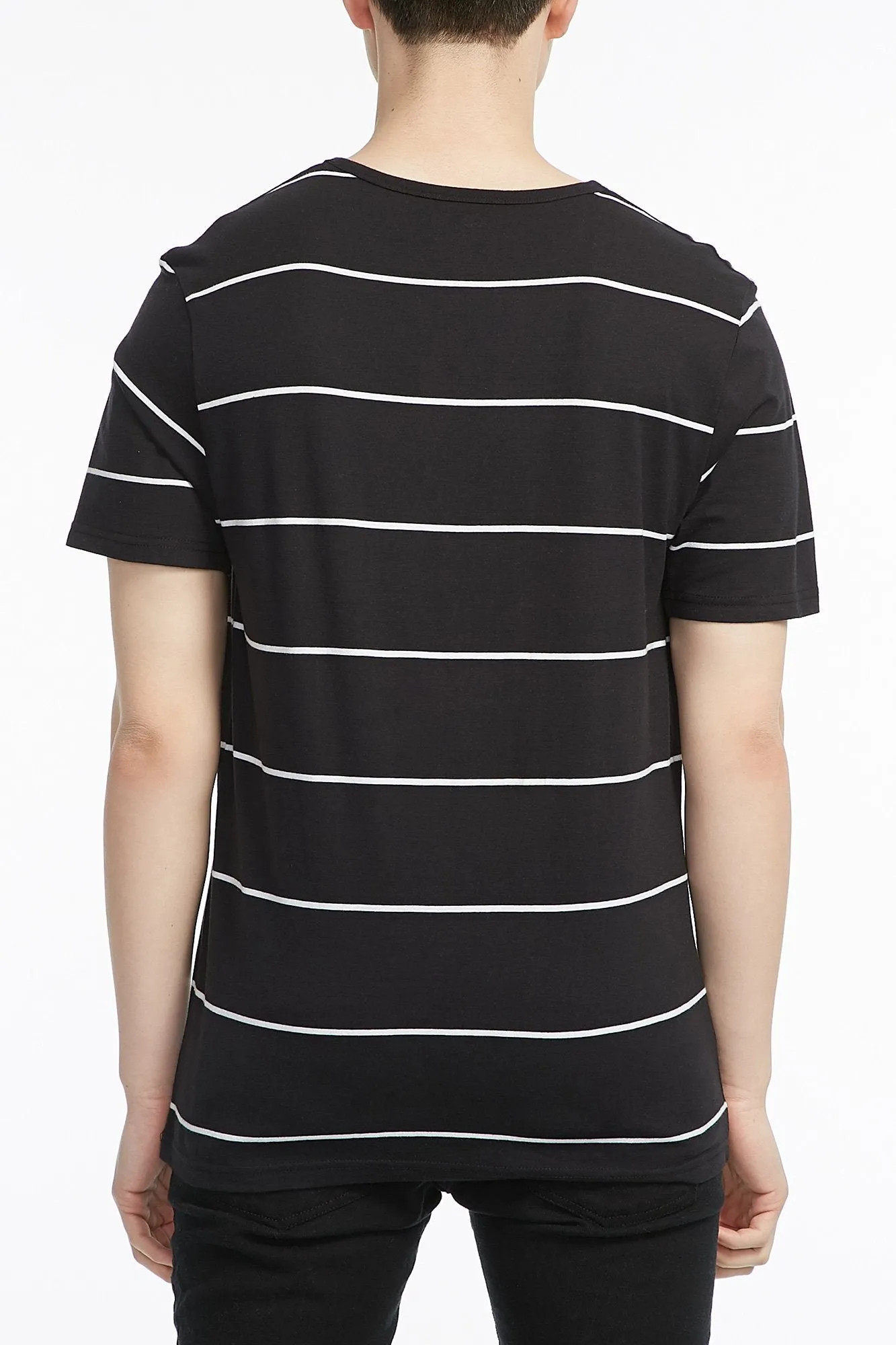 Amnesia Guys Thin Striped Short Sleeve Tee