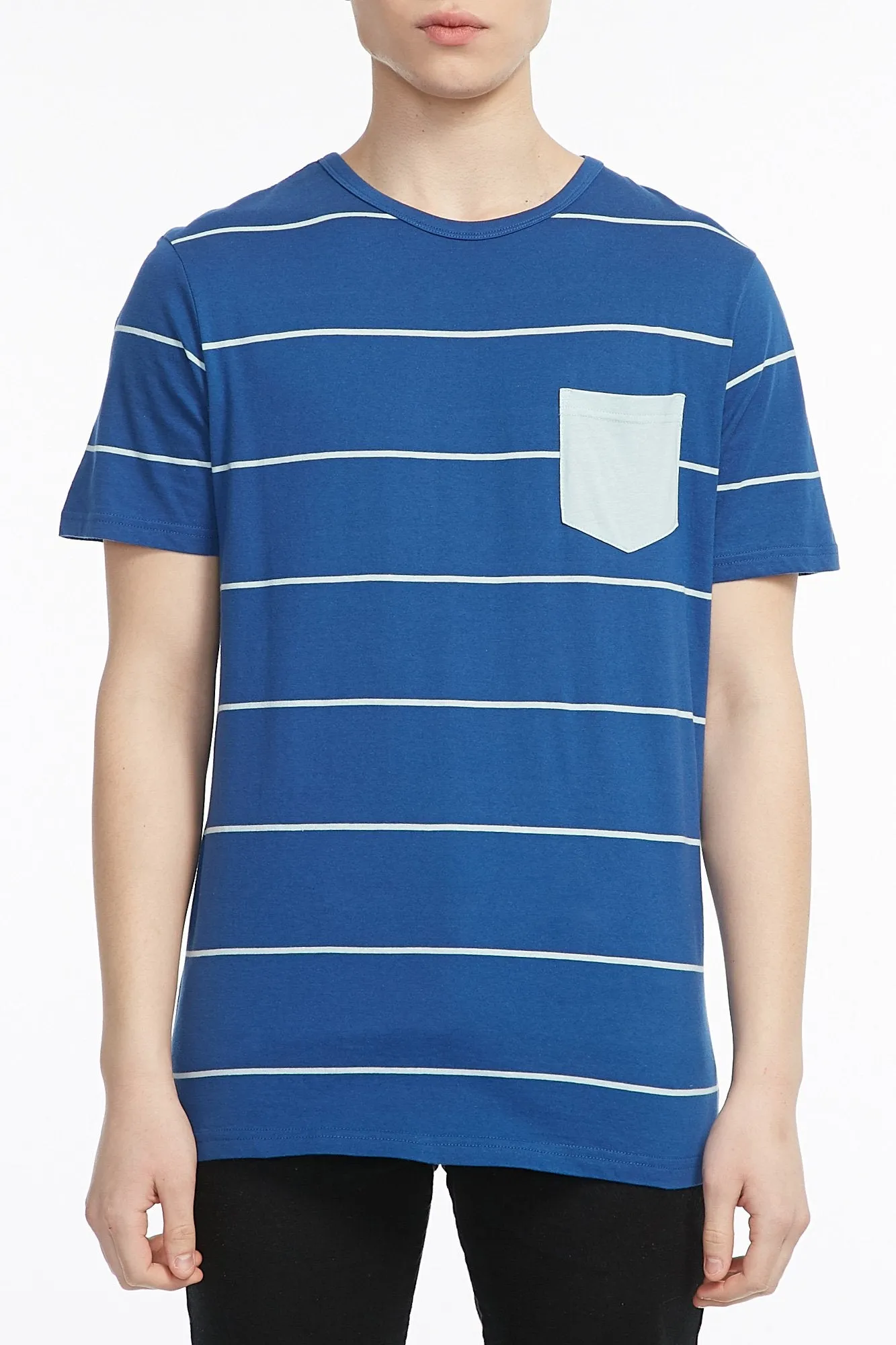 Amnesia Guys Thin Striped Short Sleeve Tee