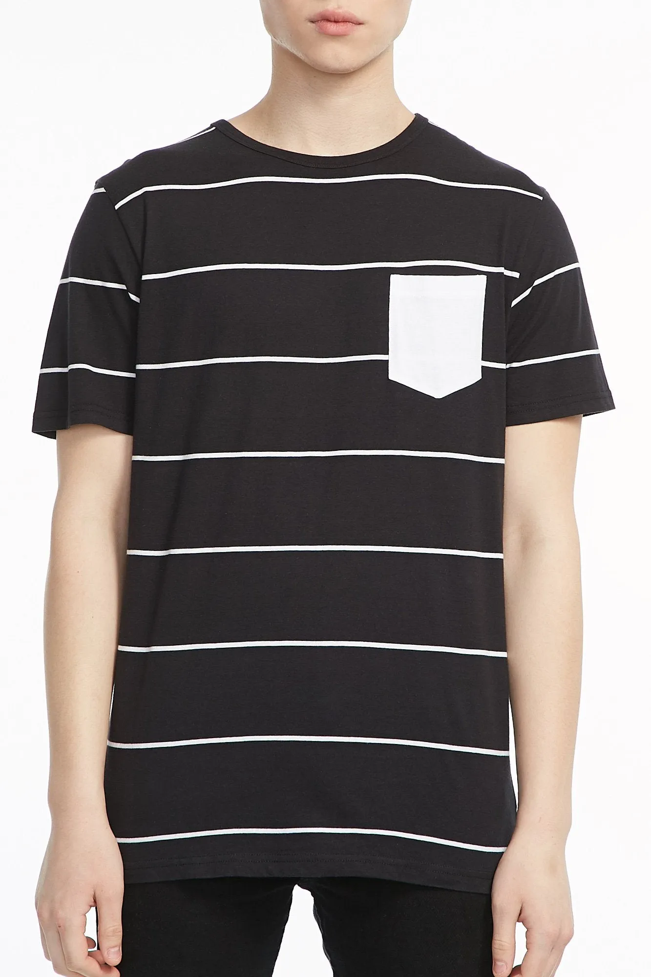 Amnesia Guys Thin Striped Short Sleeve Tee