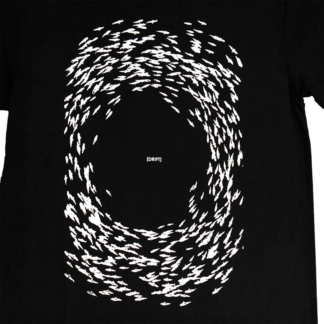 Atlantic Drift Fish-Glo-Tec T-Shirt - Black With Glow In The Dark Print