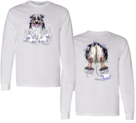 Australian Shepherd  Blue Merl - Coming and Going - Long Sleeve T-Shirt (Double Sided)