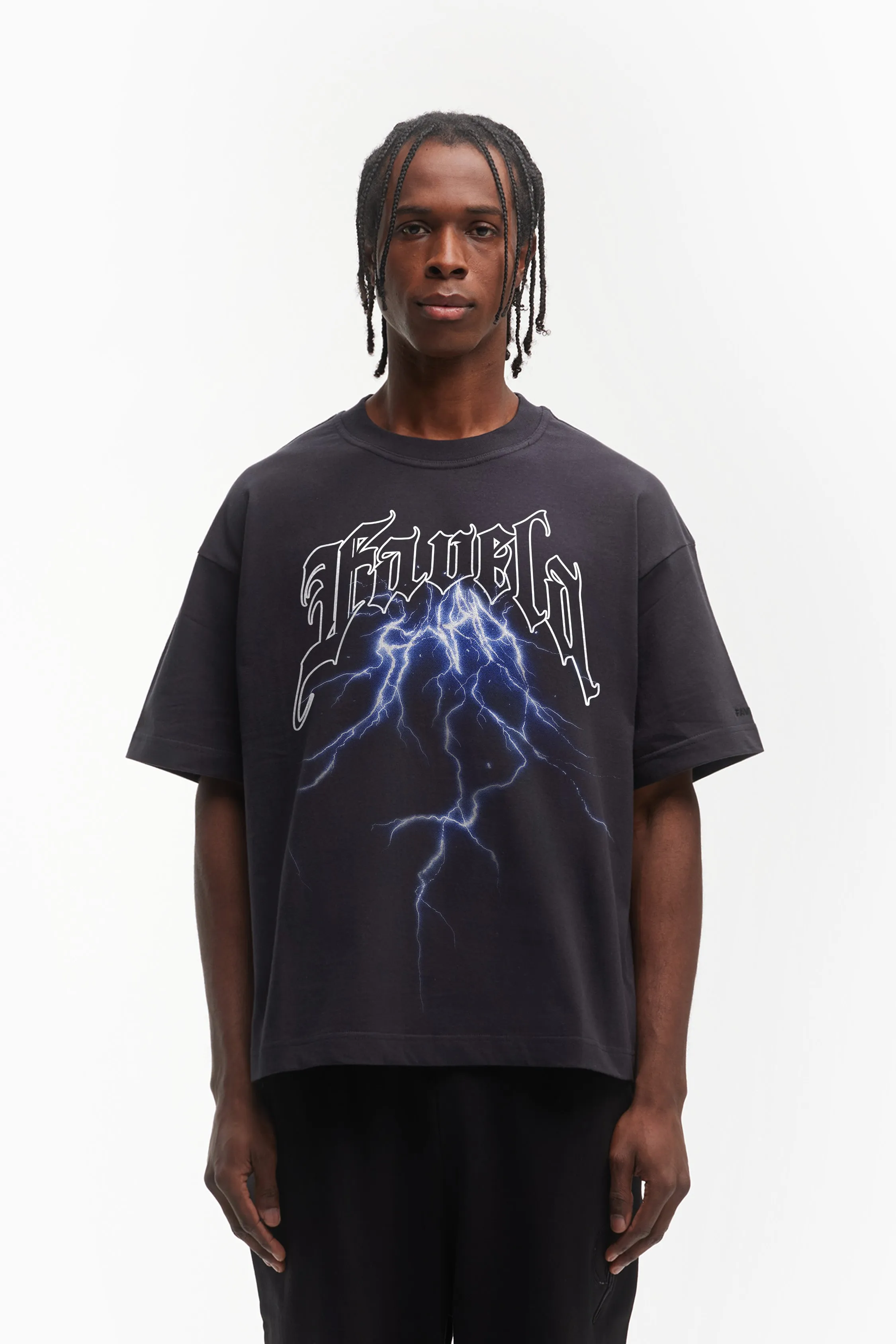 AVE LIGHTNING VINTAGE BLACK T-SHIRT