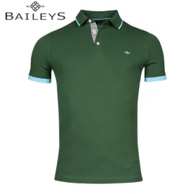 Baileys Tipped Collar Green Polo Shirt Green