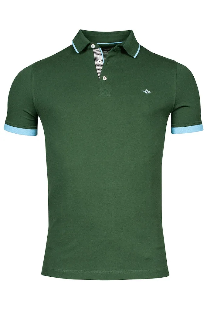 Baileys Tipped Collar Green Polo Shirt Green