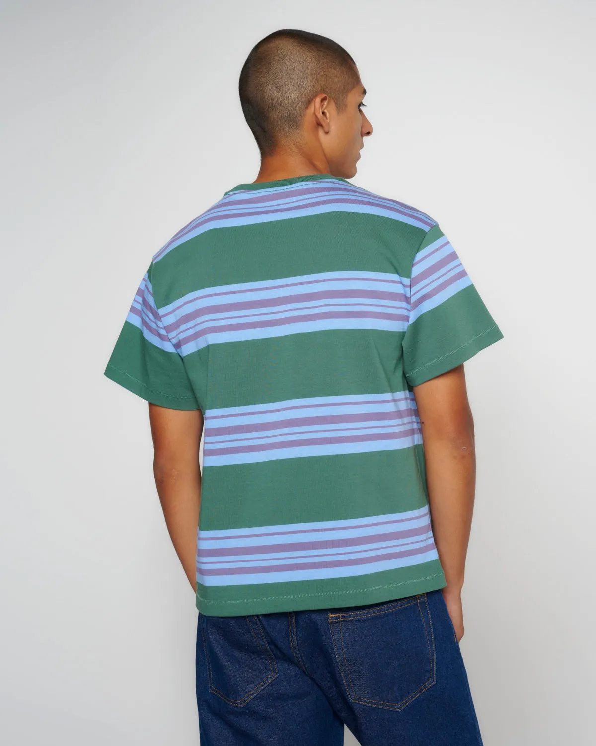 Baker Striped Pocket T-shirt - Green