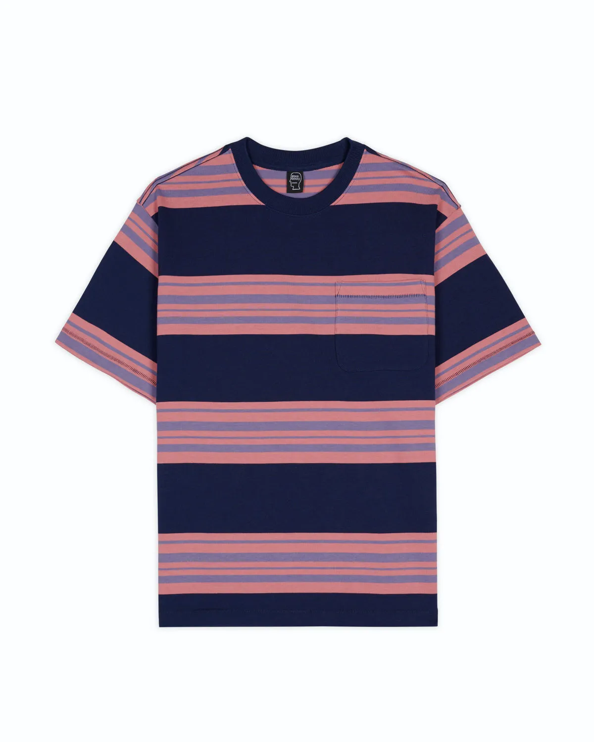 Baker Striped Pocket T-shirt - Navy