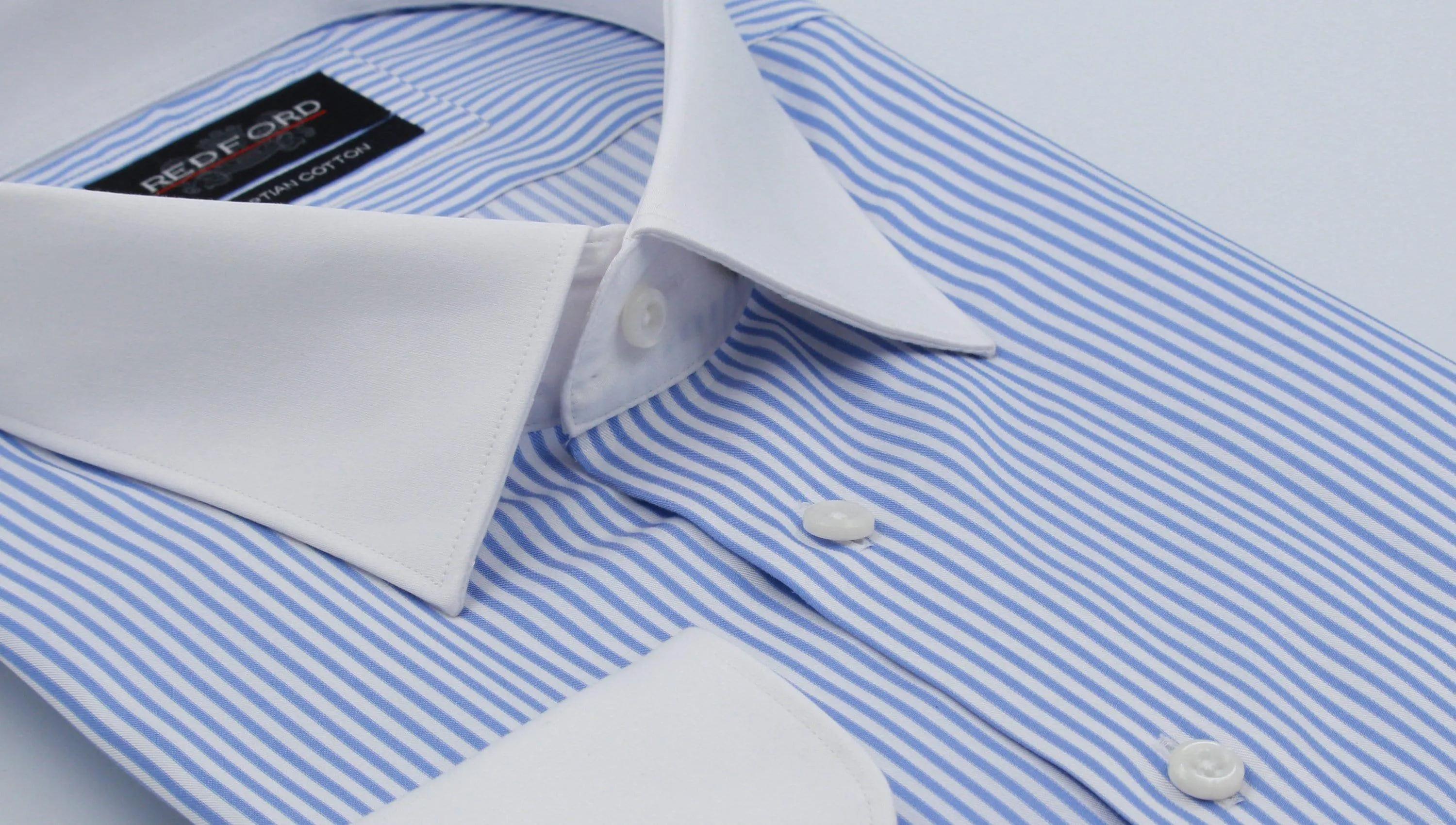 Banker Collar Light Blue Stripe Shirt