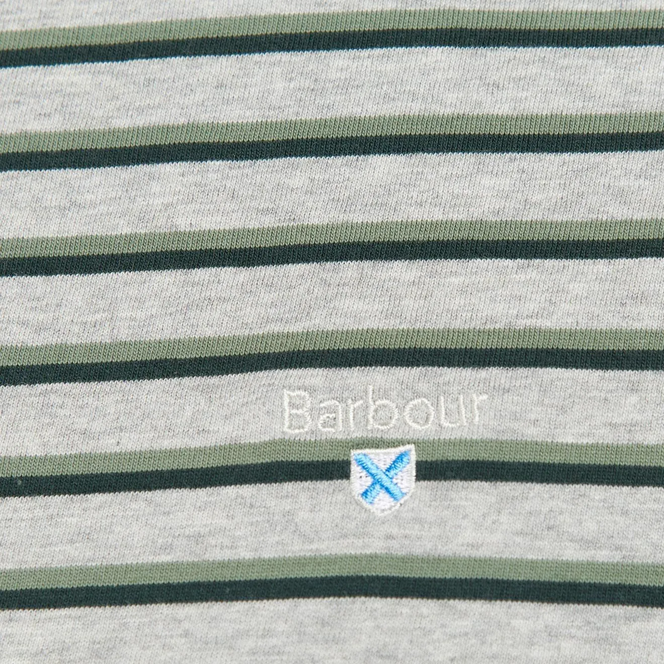 Barbour Ponte Striped T-Shirt Grey Marl