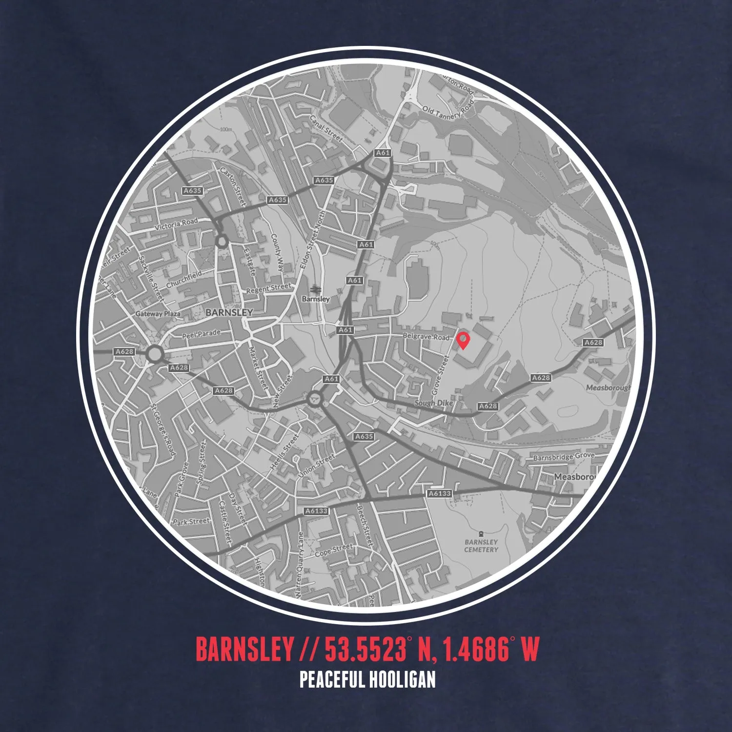 Barnsley Location T-Shirt Navy