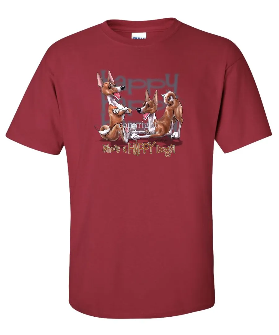 Basenji - Who's A Happy Dog - T-Shirt