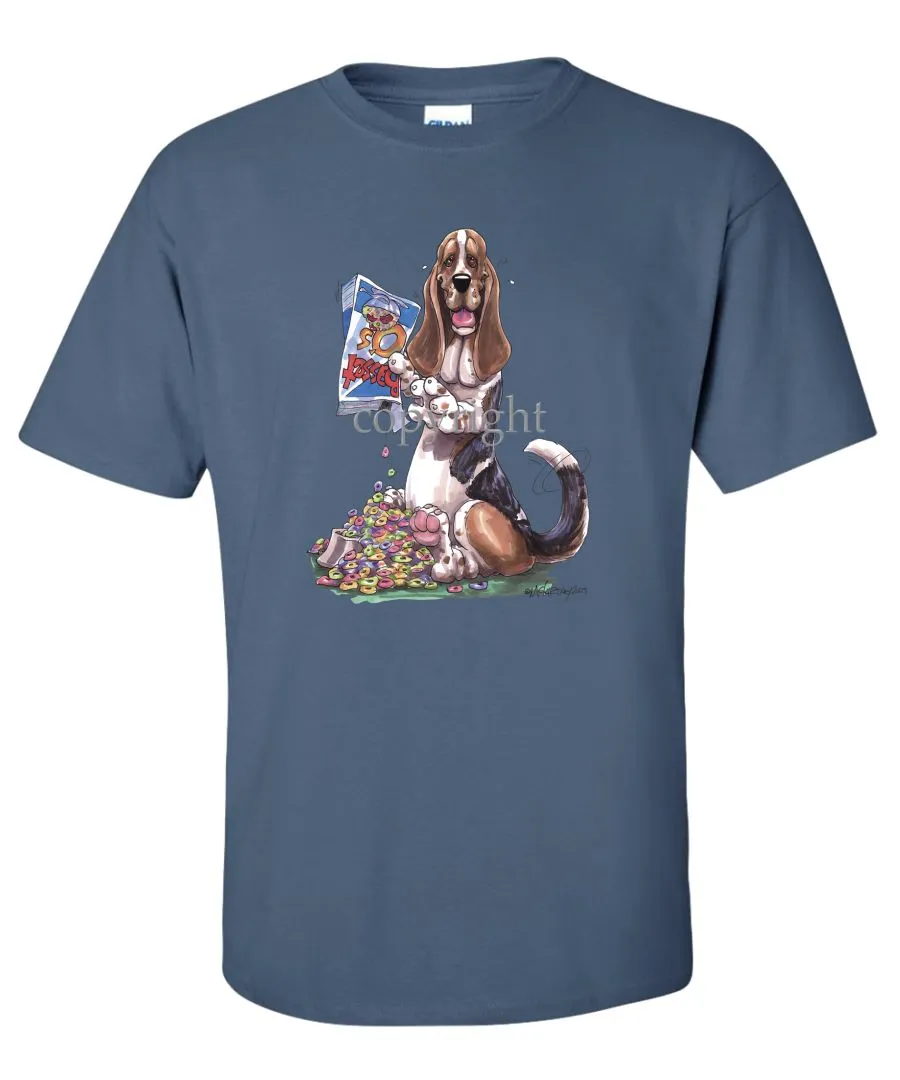 Basset Hound - Cereal Box - Caricature - T-Shirt