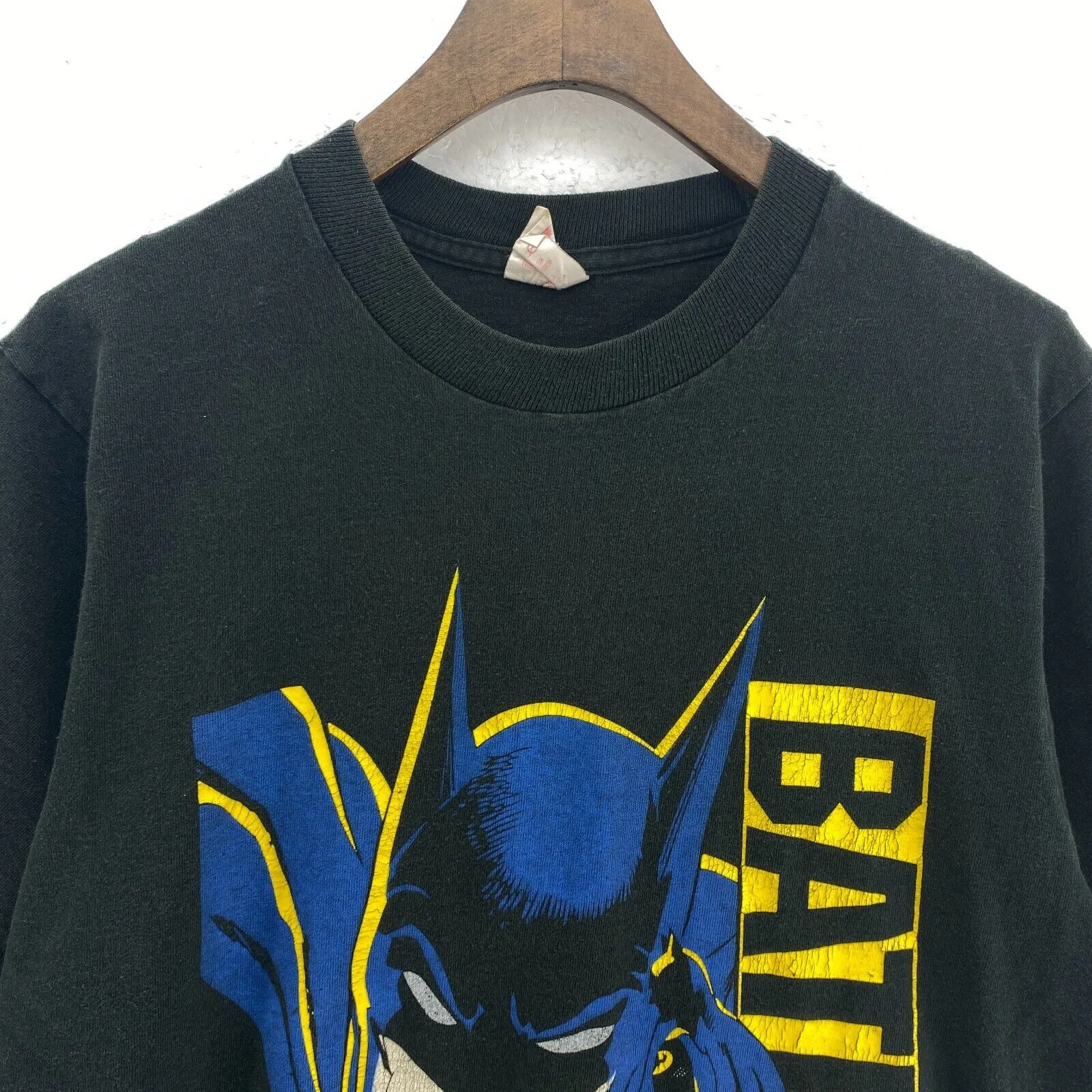 Batman Superhero DC Comics 1989 Black Vintage T-shirt Size M Single Stitch