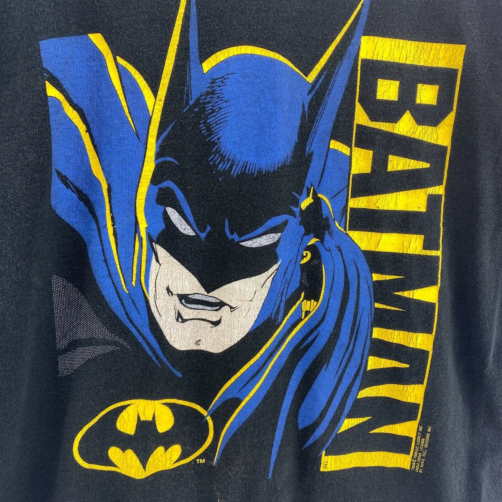 Batman Superhero DC Comics 1989 Black Vintage T-shirt Size M Single Stitch