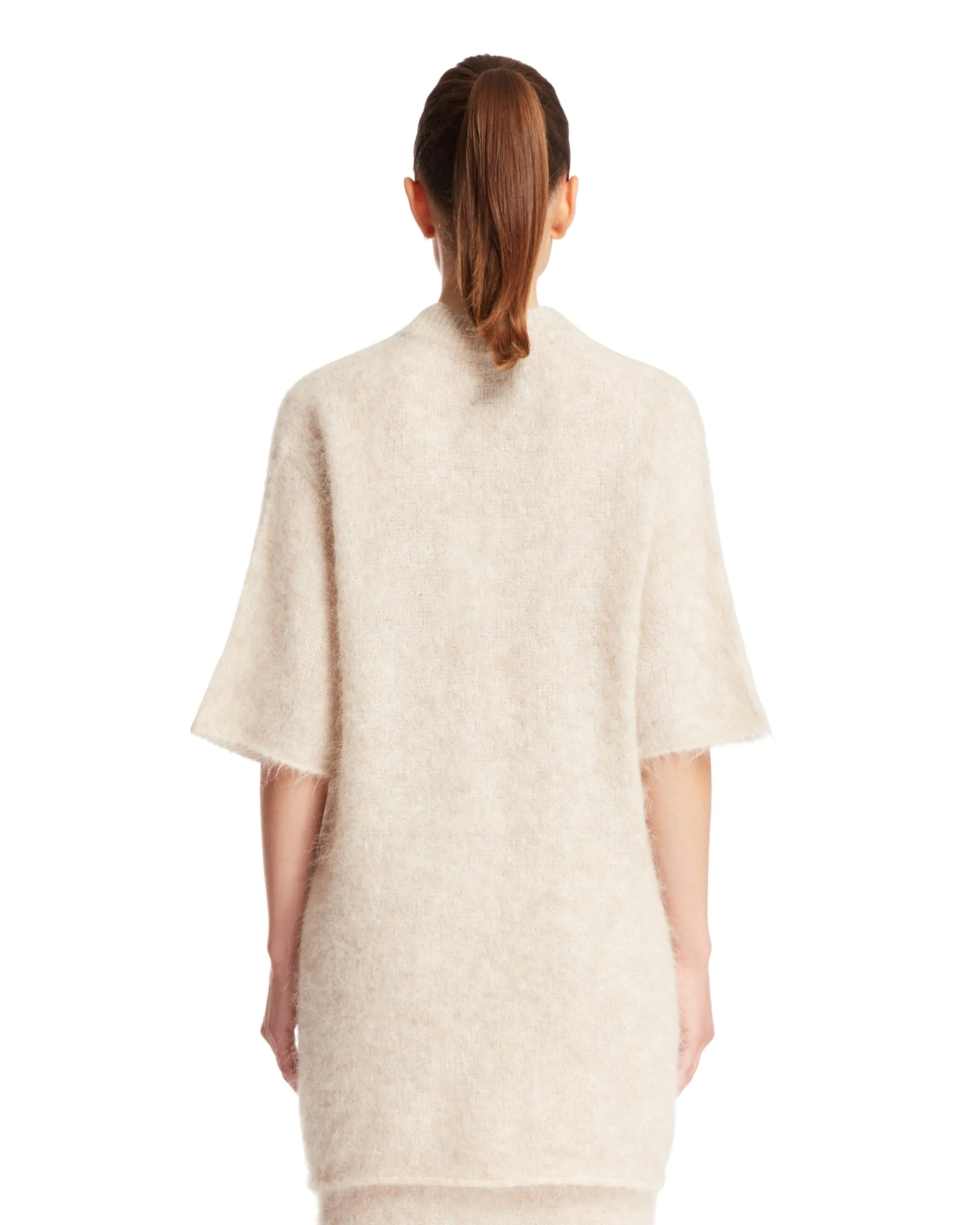 Beige Alpaca Long T-Shirt