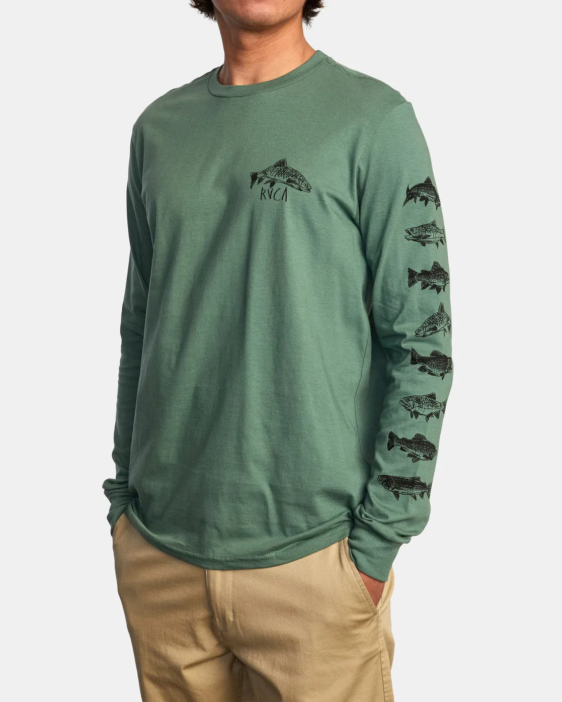 Ben Horton Downstream Long Sleeve Tee - Spinach