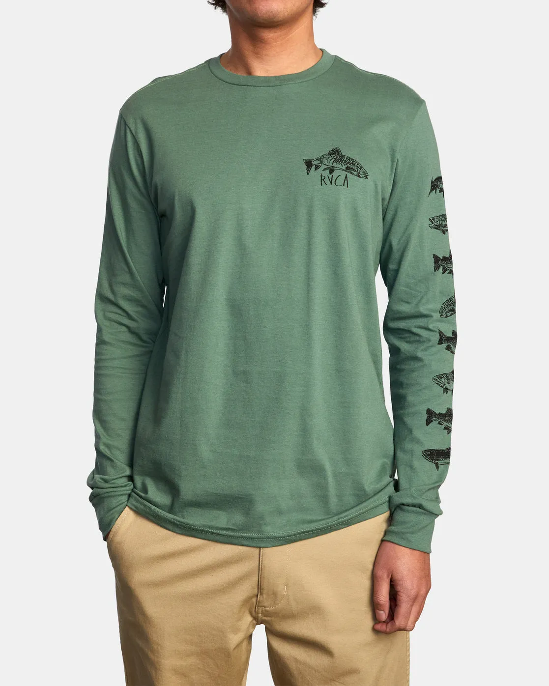 Ben Horton Downstream Long Sleeve Tee - Spinach