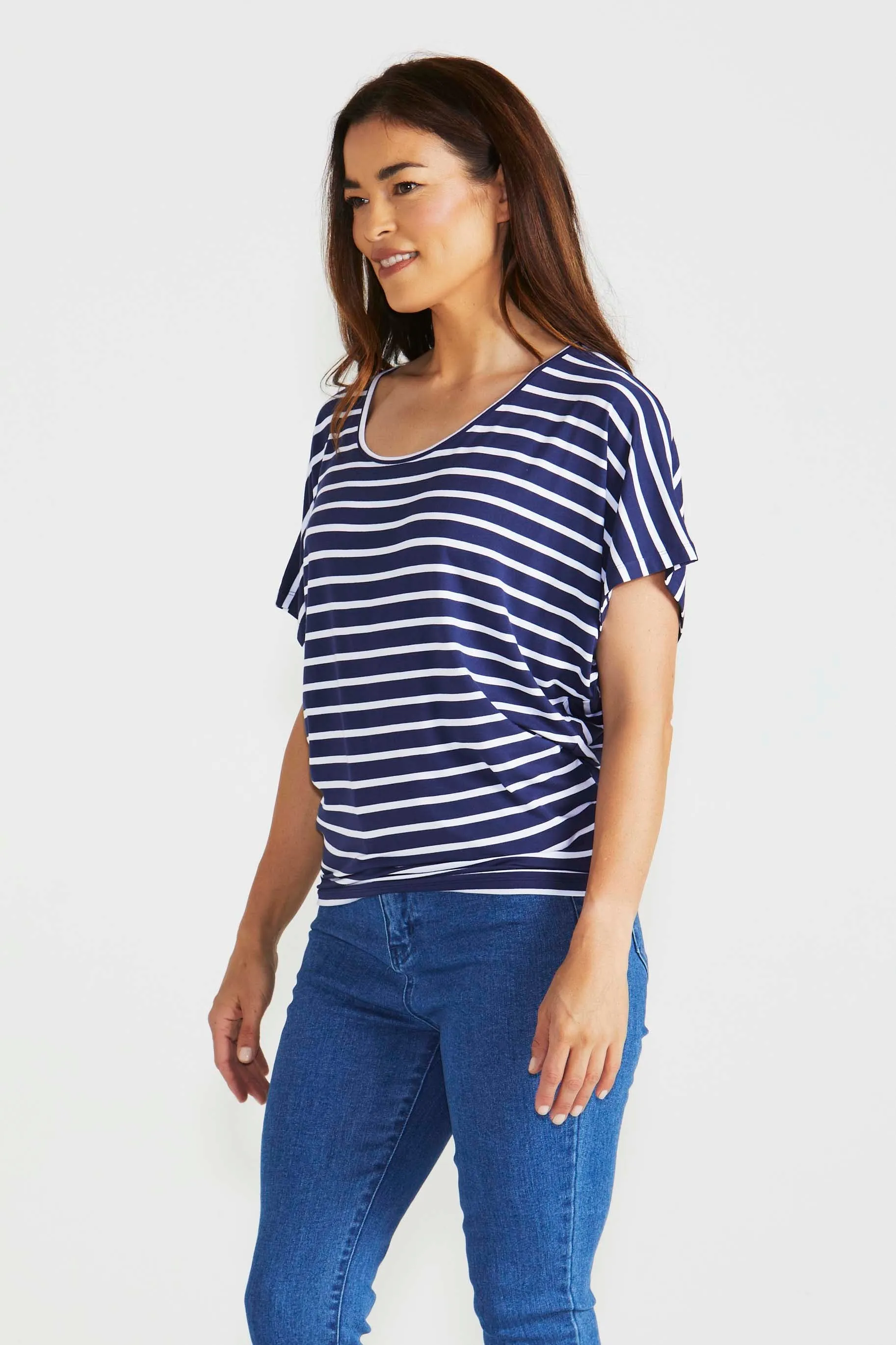 Betty Basics Maui Tee in Parisian Stripe