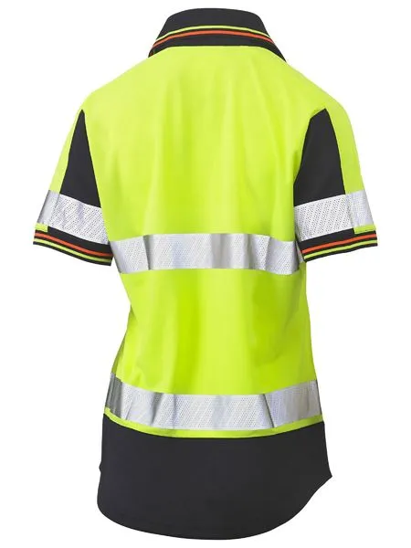 Bisley Womens Hi Vis 2 Tone Taped V Neck S/S Polo BKL1225T