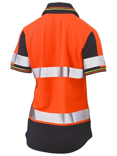 Bisley Womens Hi Vis 2 Tone Taped V Neck S/S Polo BKL1225T