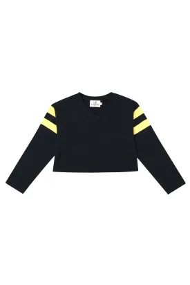 Black & Yellow Long Sleeve Football T-Shirt