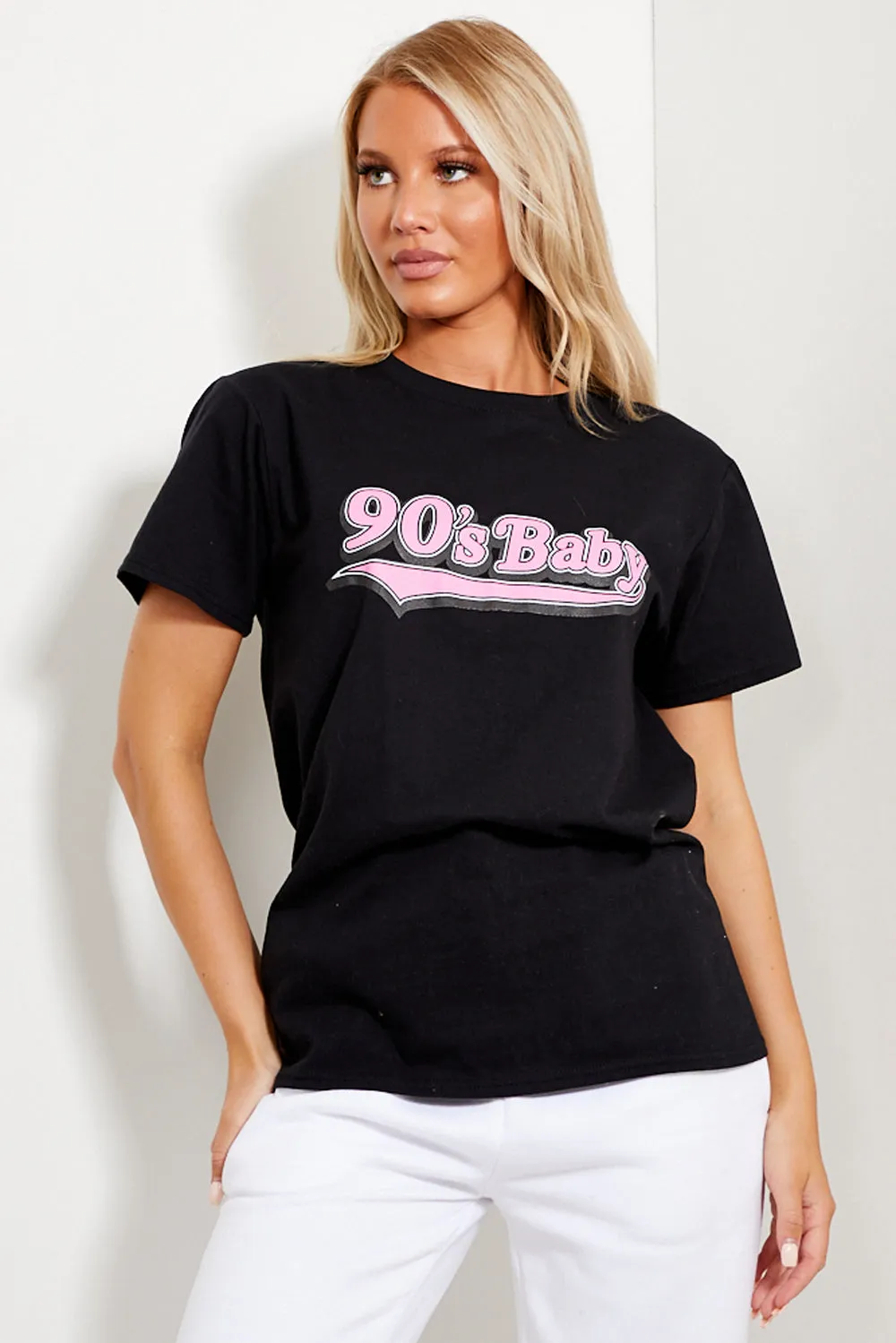 Black Printed 90's Baby T-shirt