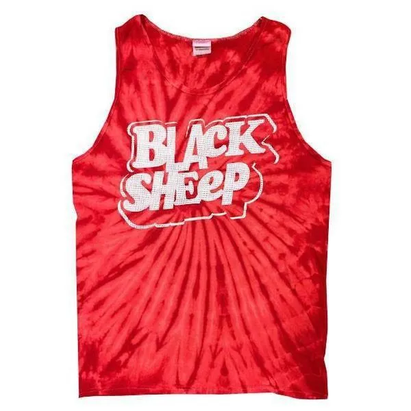 Black Sheep 80s Tie Dye Tank Top Red